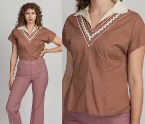 1950s Southwestern Patio Blouse - Large