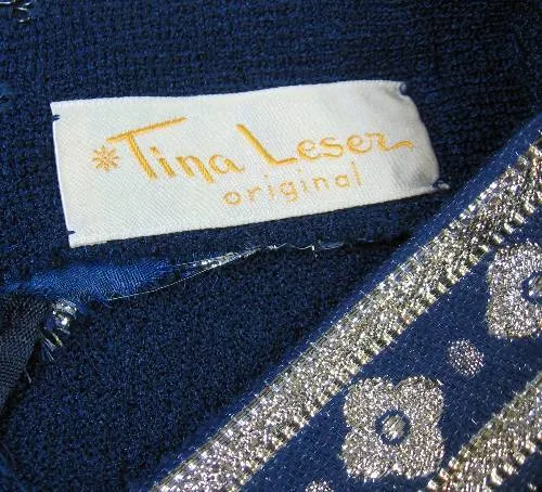 60 Tina Leser Top Vintage Bohemian Knit 70s Shirt Silver Accents Small VFG