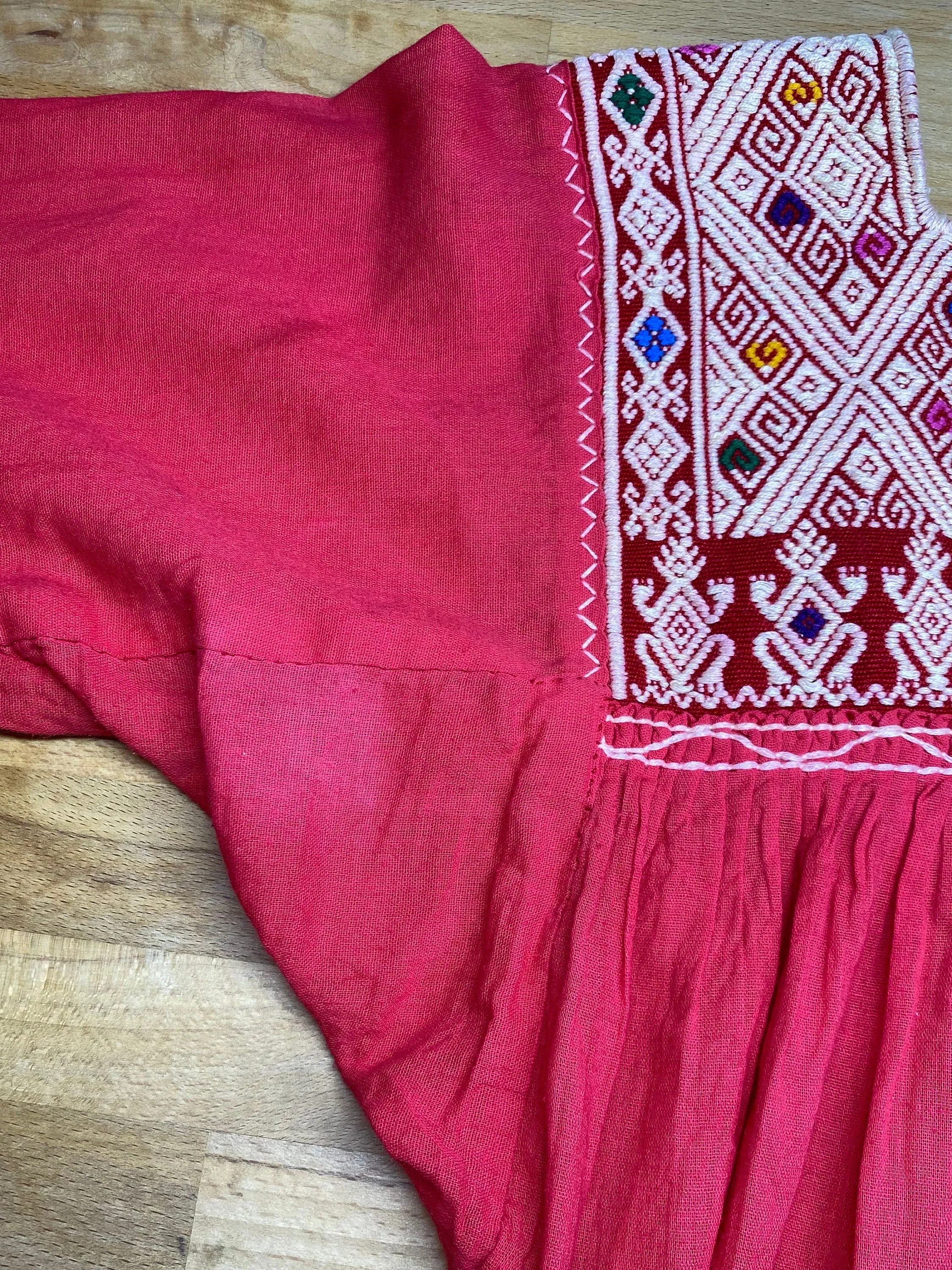 70s Embroidered Balkan Folk Blouse - Small to Medium