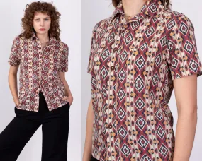 70s Southwestern Striped Button Up - Medium