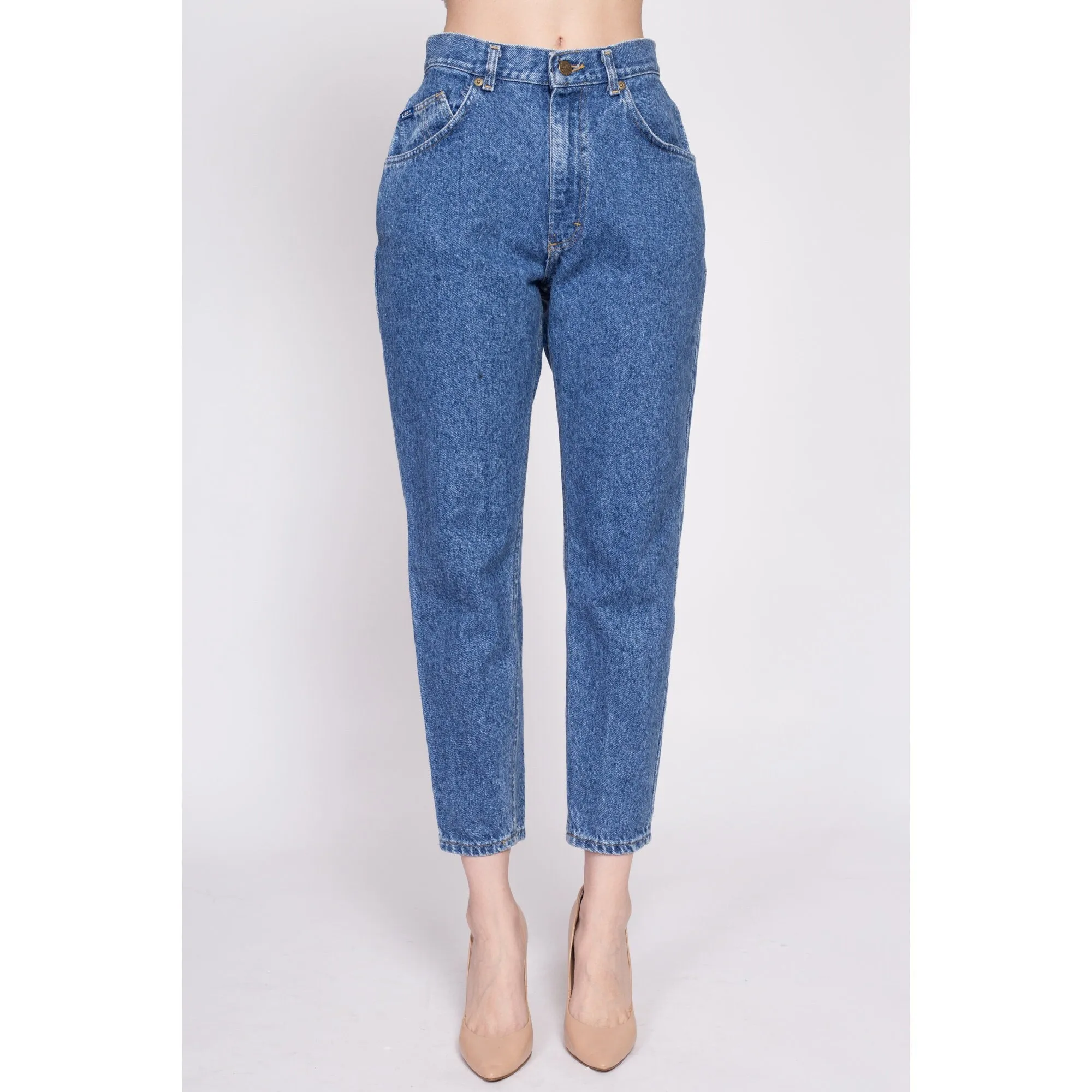 80s Lee Riders High Waisted Stonewash Mom Jeans - Small to Petite Medium, 27"
