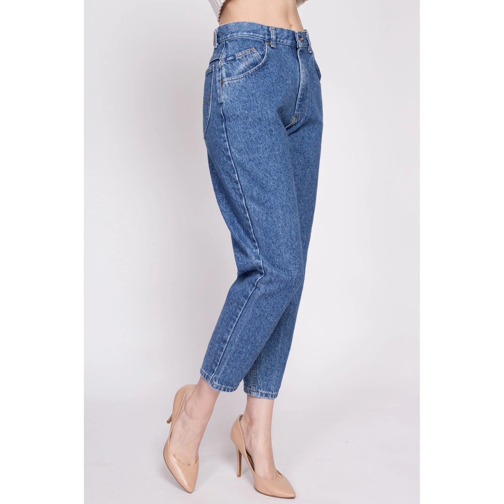 80s Lee Riders High Waisted Stonewash Mom Jeans - Small to Petite Medium, 27"