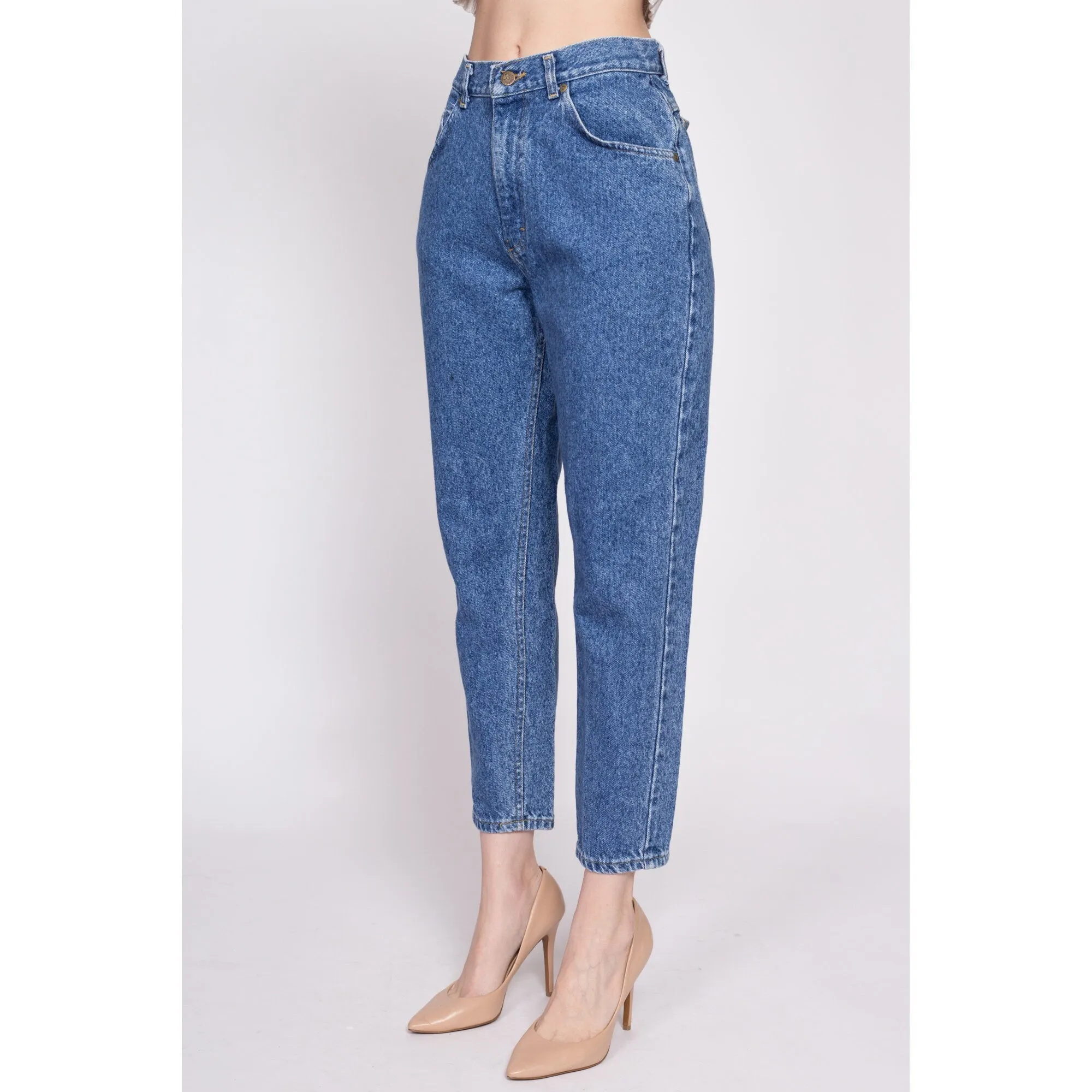 80s Lee Riders High Waisted Stonewash Mom Jeans - Small to Petite Medium, 27"