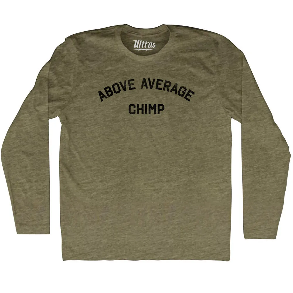 Above Average Chimp Adult Tri-Blend Long Sleeve T-shirt