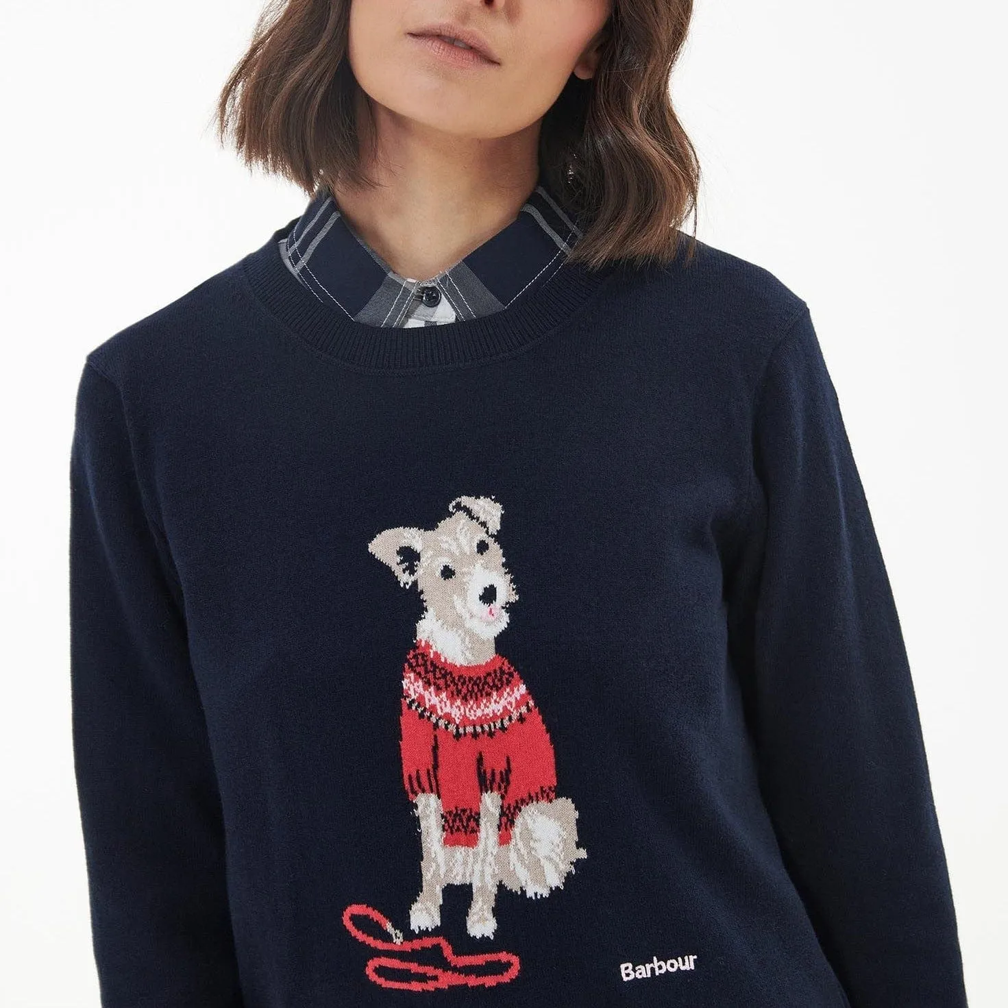 Barbour Fareham Knitted Jumper in Navy