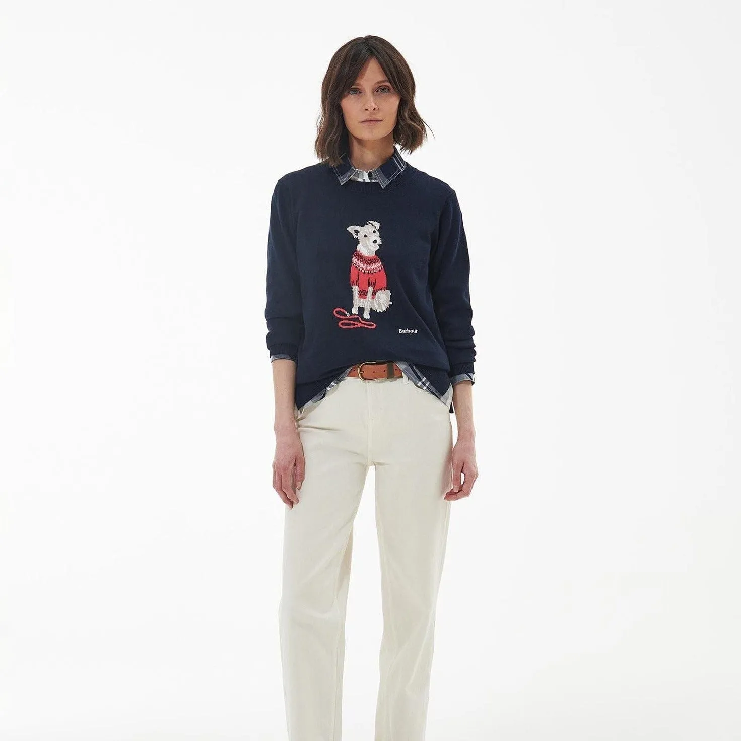 Barbour Fareham Knitted Jumper in Navy