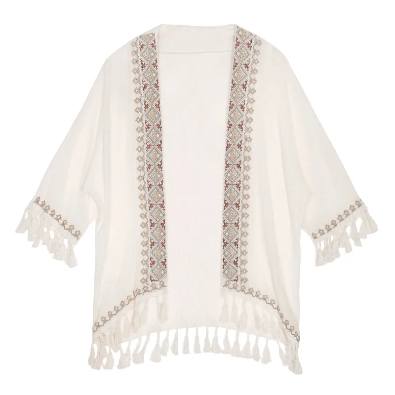 Bohemian Ethnic Style Embroidered Loose Blouson
