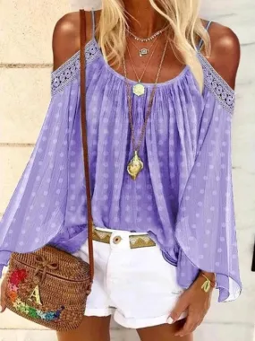 Bohemian Sexy Off Shoulder Long Sleeve T-Shirt