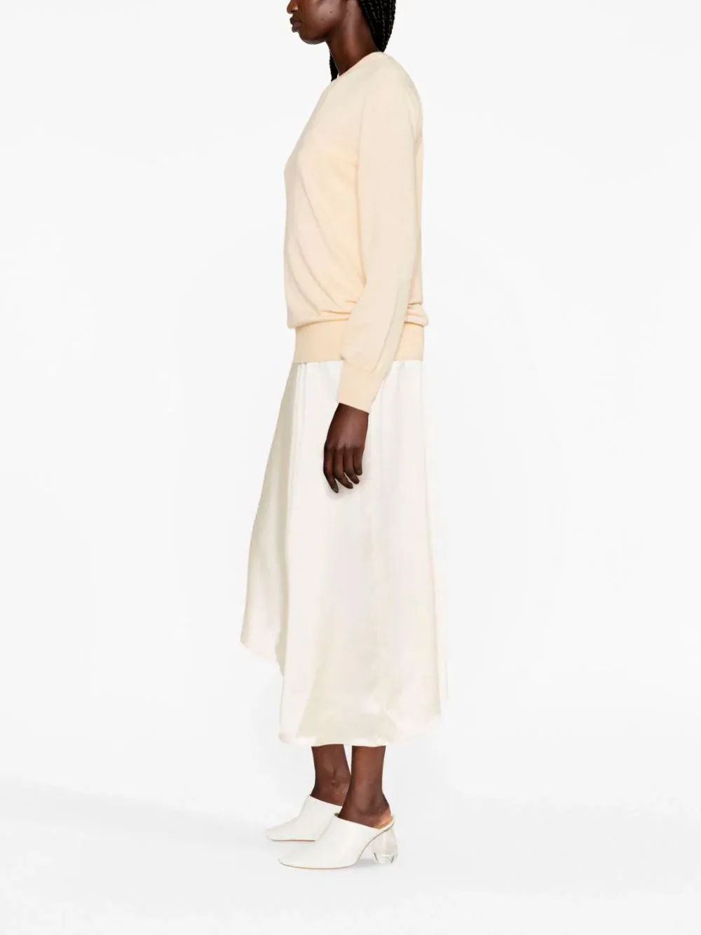 Box-neck wool jumper