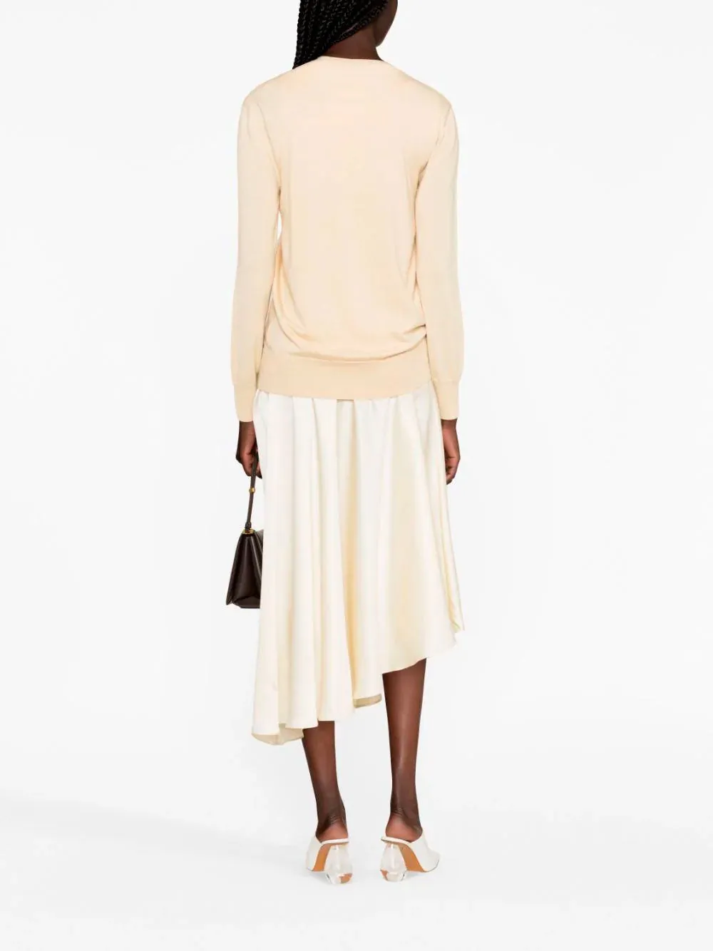 Box-neck wool jumper