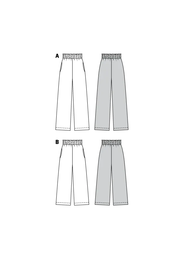 Burda Pattern 6229  Trousers with Elastic Waist