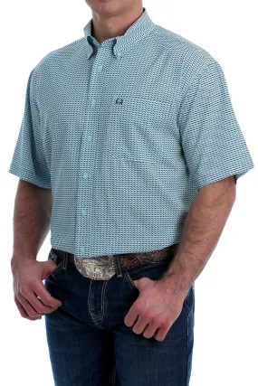 Cinch® Men's Mint Flex Print Short Sleeve Button Front Western Shirt