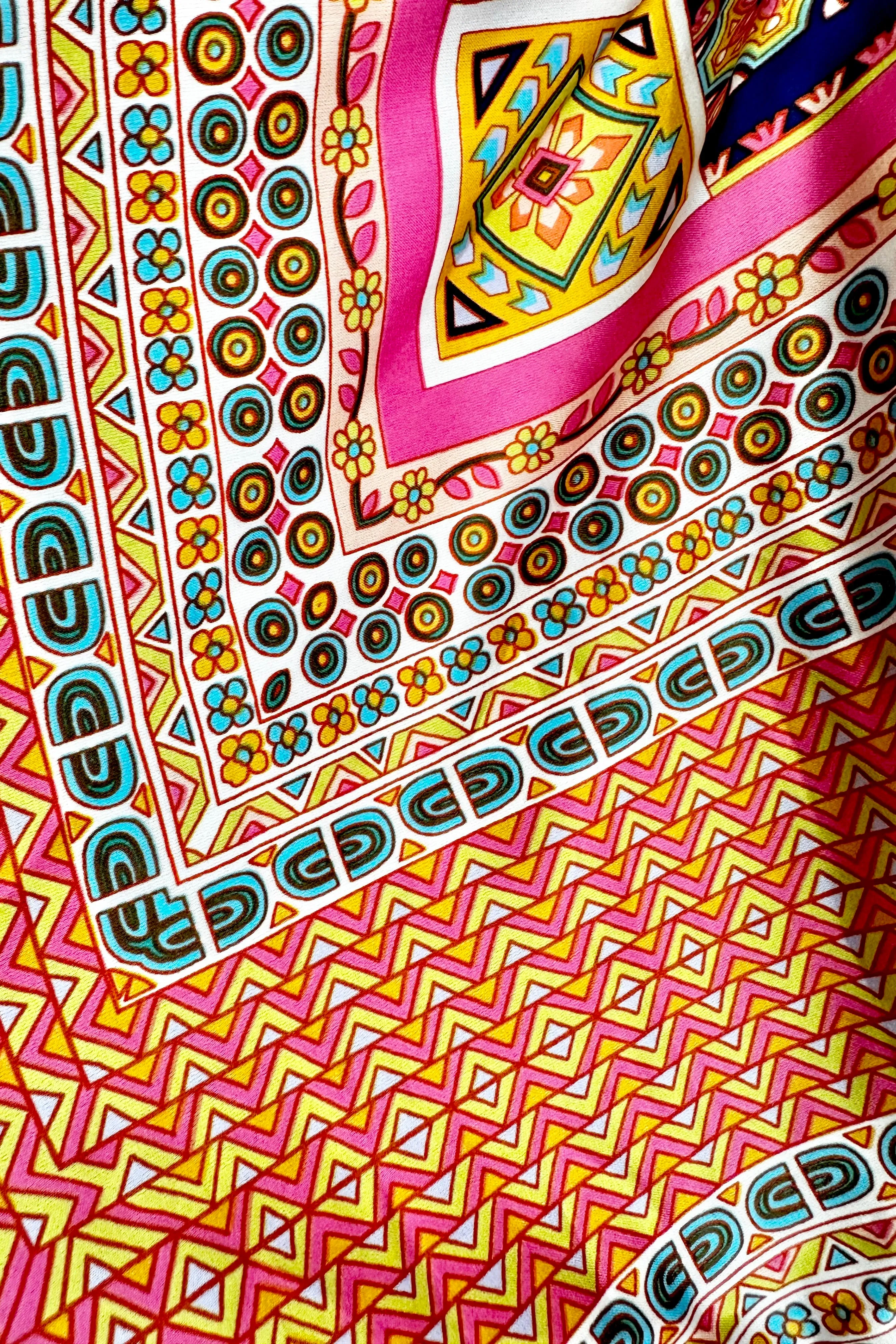 Colorful Bohemian Patchwork Mini Shirt Dress by Molly Bracken