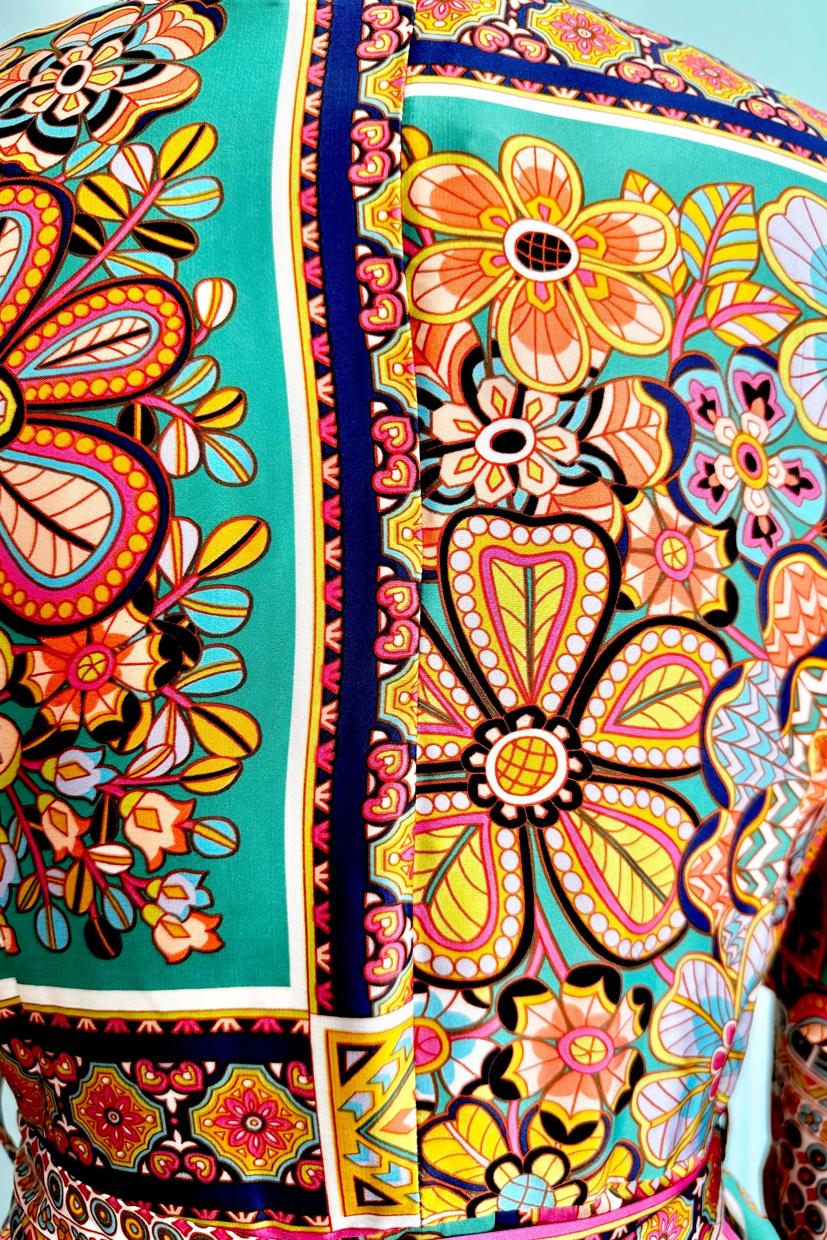 Colorful Bohemian Patchwork Mini Shirt Dress by Molly Bracken