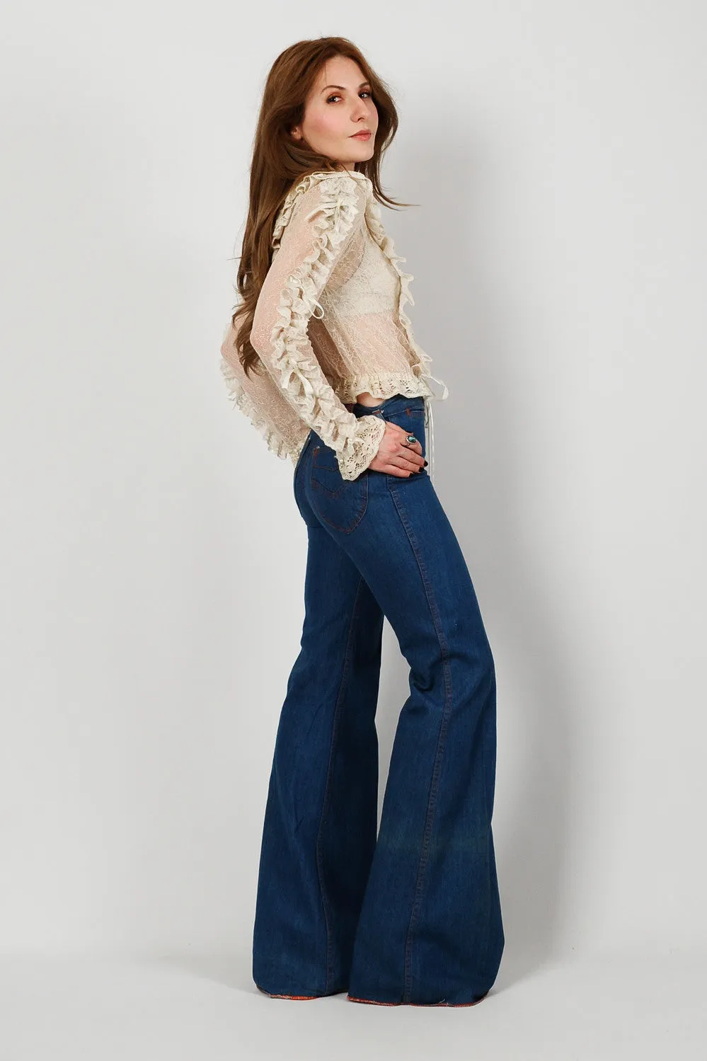 Cream Lace & Crochet Blouse