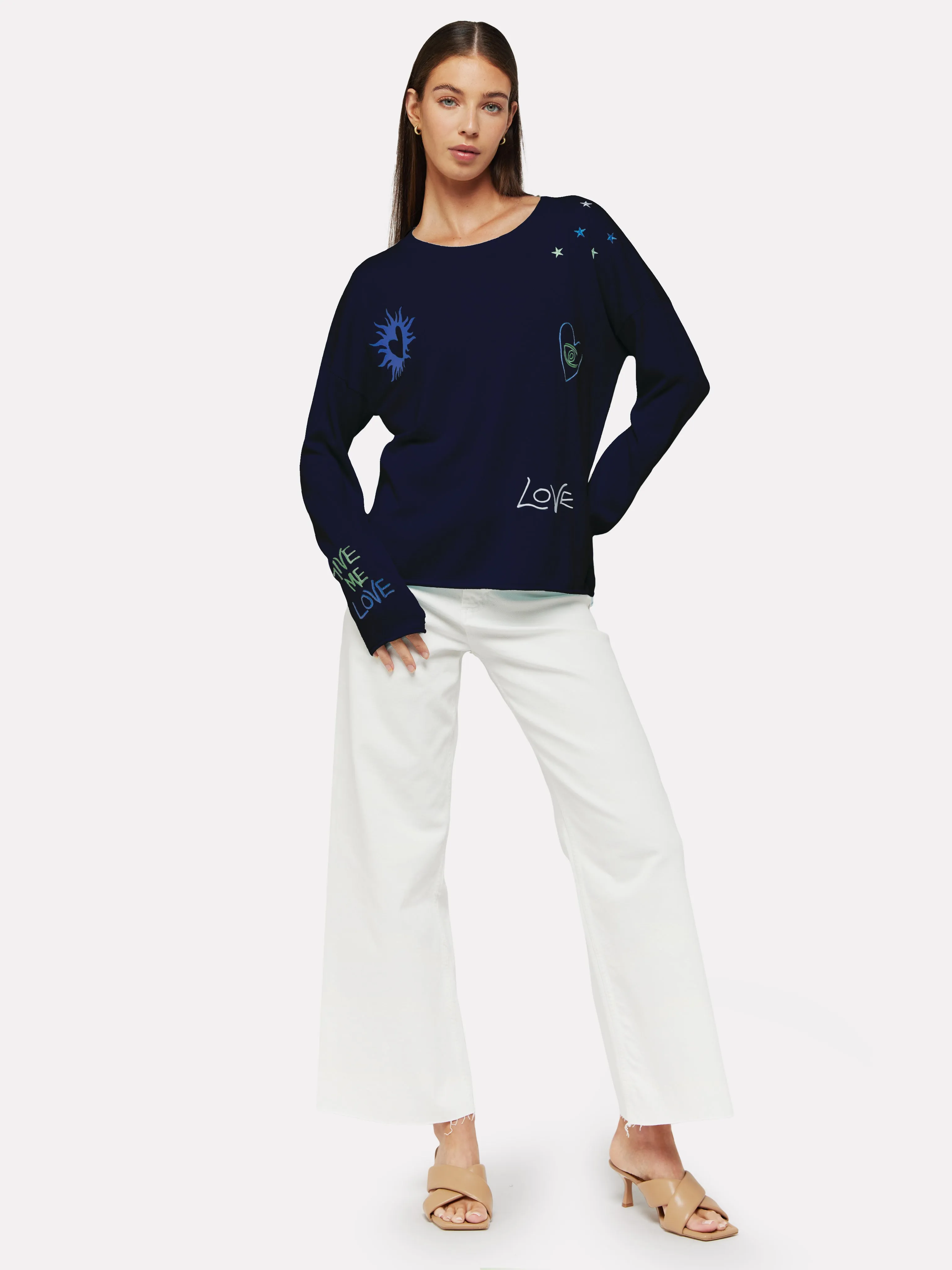 Darlene Embroidered Slogan Knit