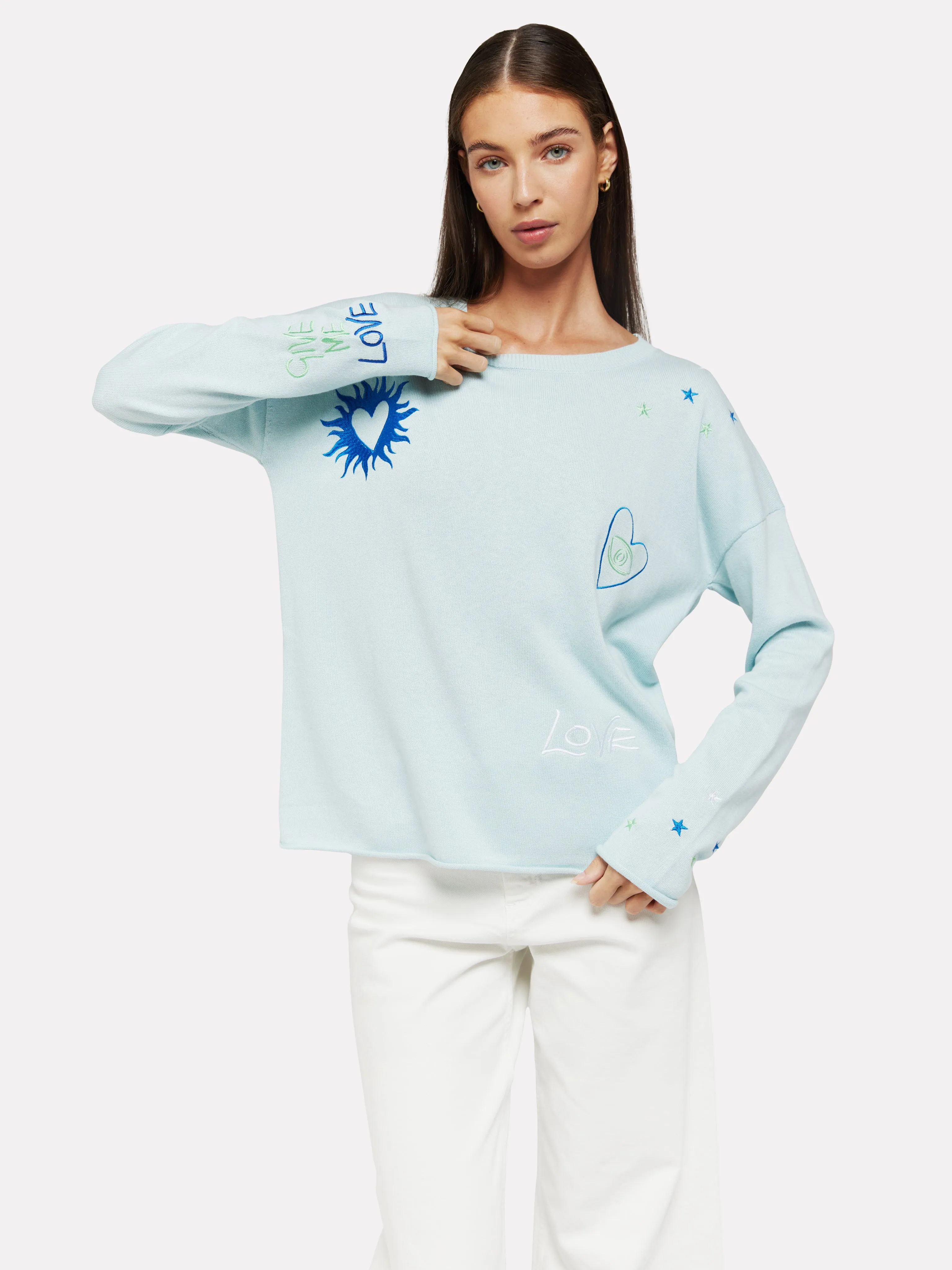 Darlene Embroidered Slogan Knit