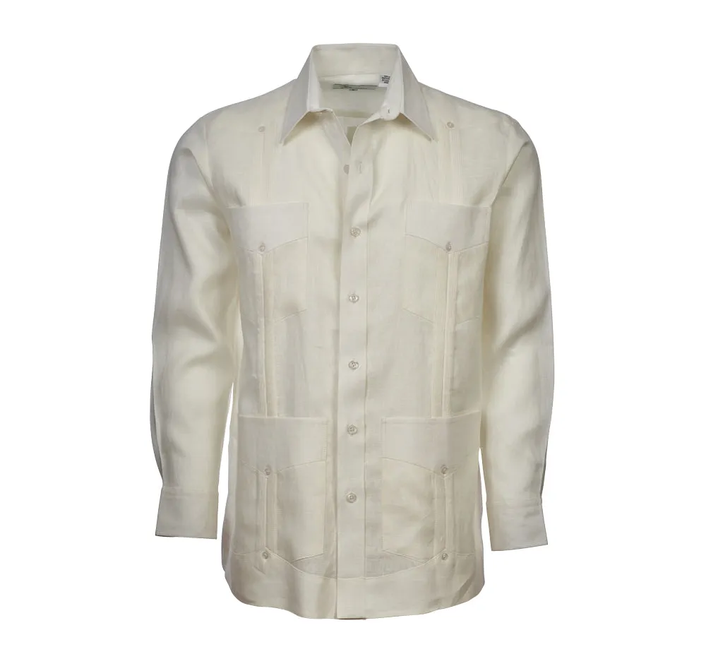 Escalade Guayabera - Men's Long Sleeve | 4 Pockets | 100% Irish Linen