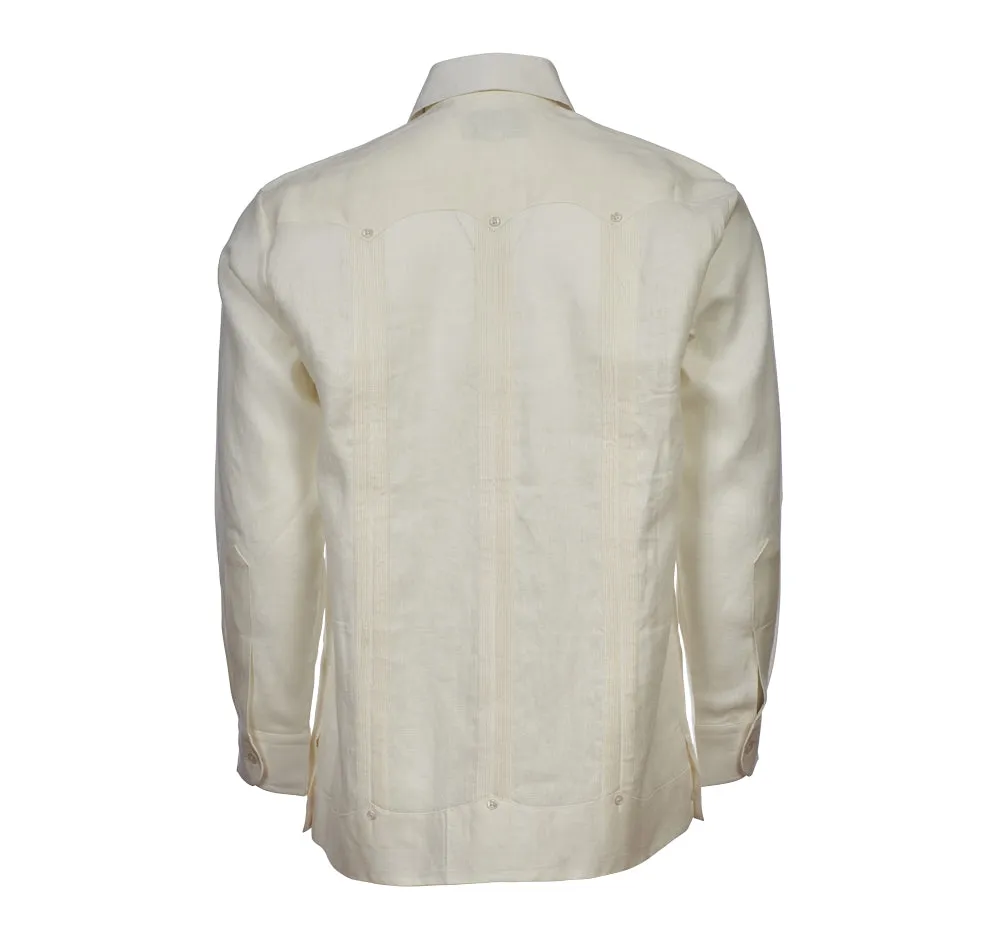 Escalade Guayabera - Men's Long Sleeve | 4 Pockets | 100% Irish Linen