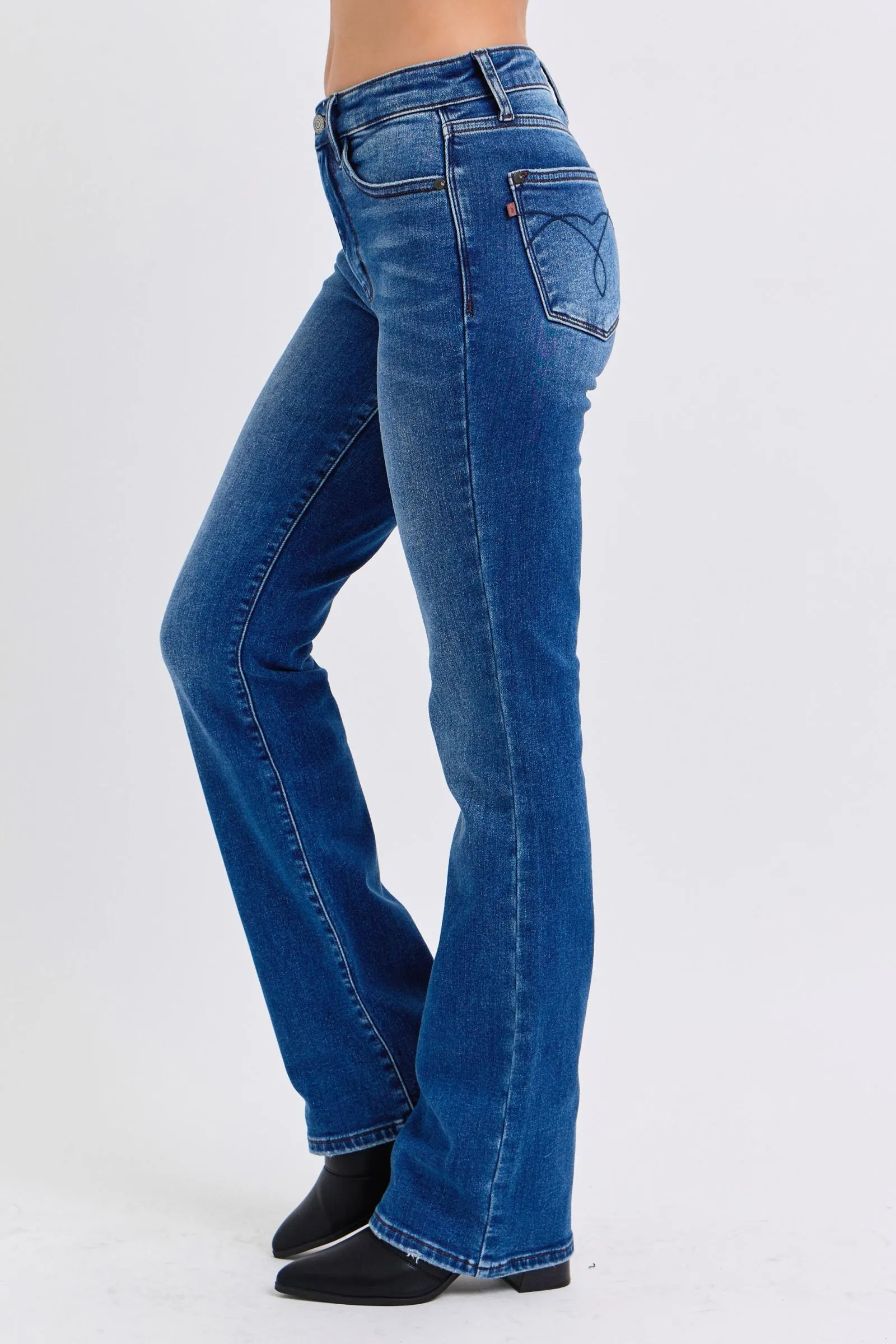 Full Size Run Mid-Rise Bootcut Jeans with Thermal Lining