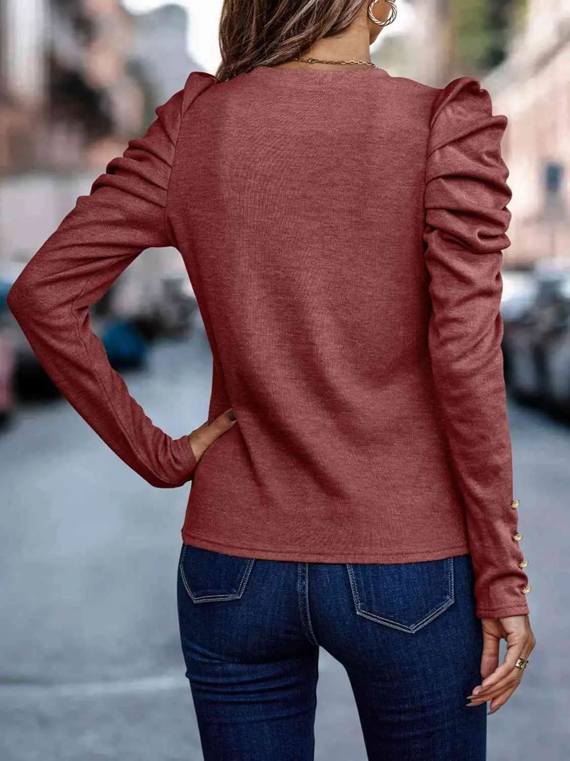 Gorgeous Button Puff Sleeve Shirt - Available in Several Colors