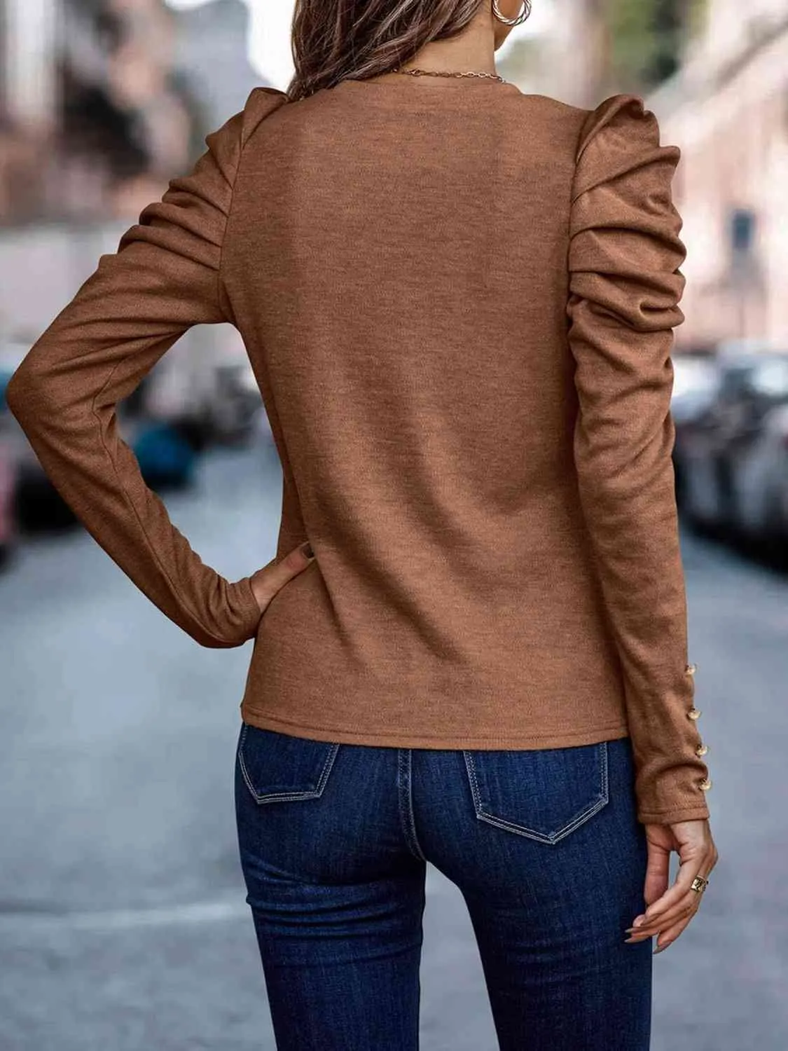 Gorgeous Button Puff Sleeve Shirt - Available in Several Colors