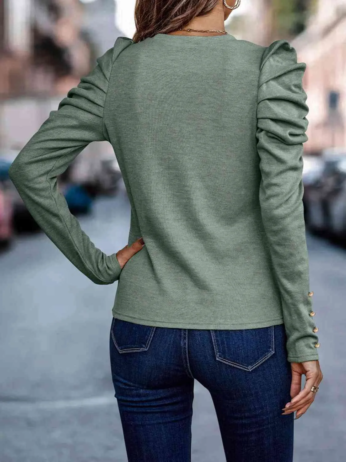 Gorgeous Button Puff Sleeve Shirt - Available in Several Colors