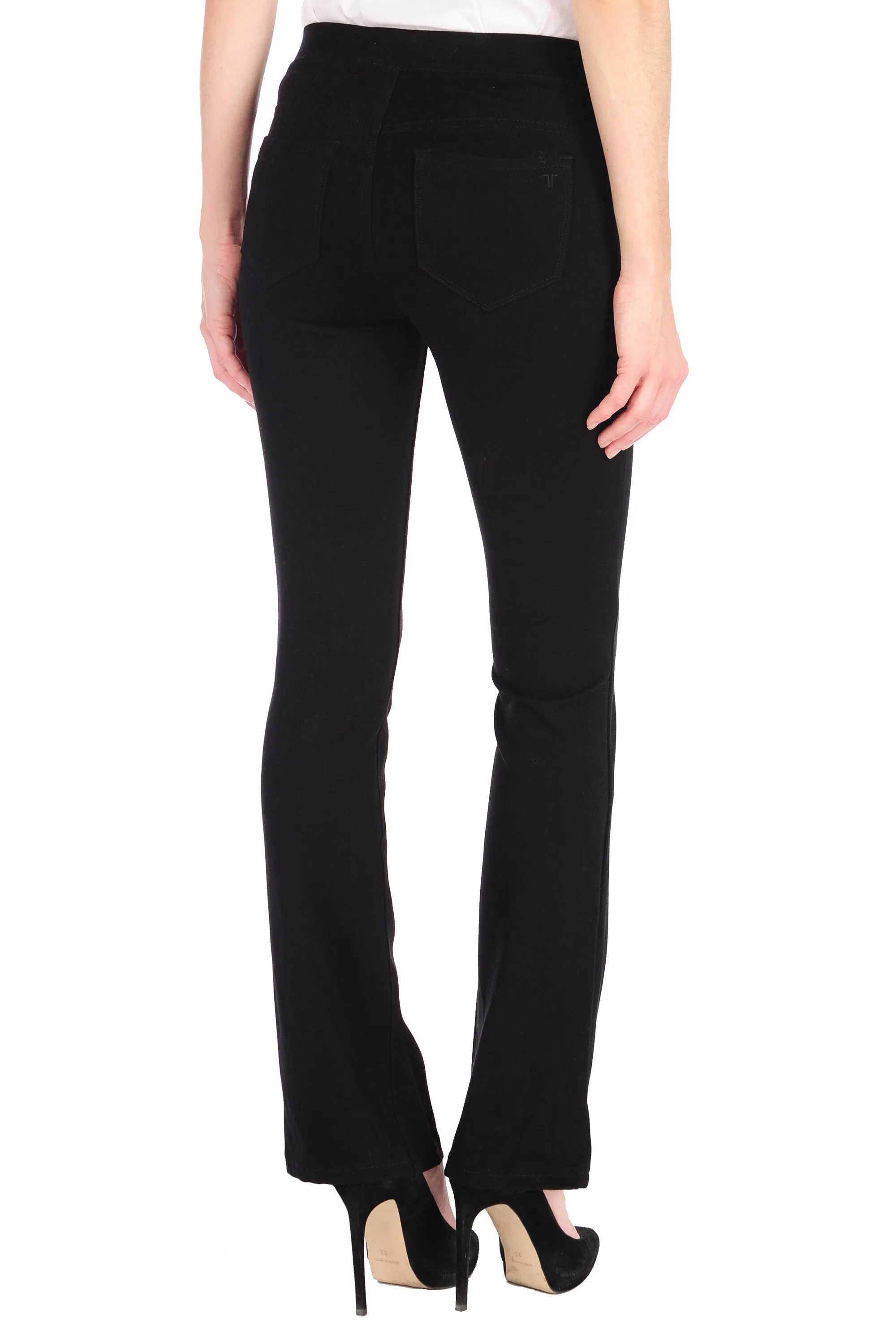 High Rise 5 Pkt Pull On Bootcut Ponte 18 In. Leg Opening