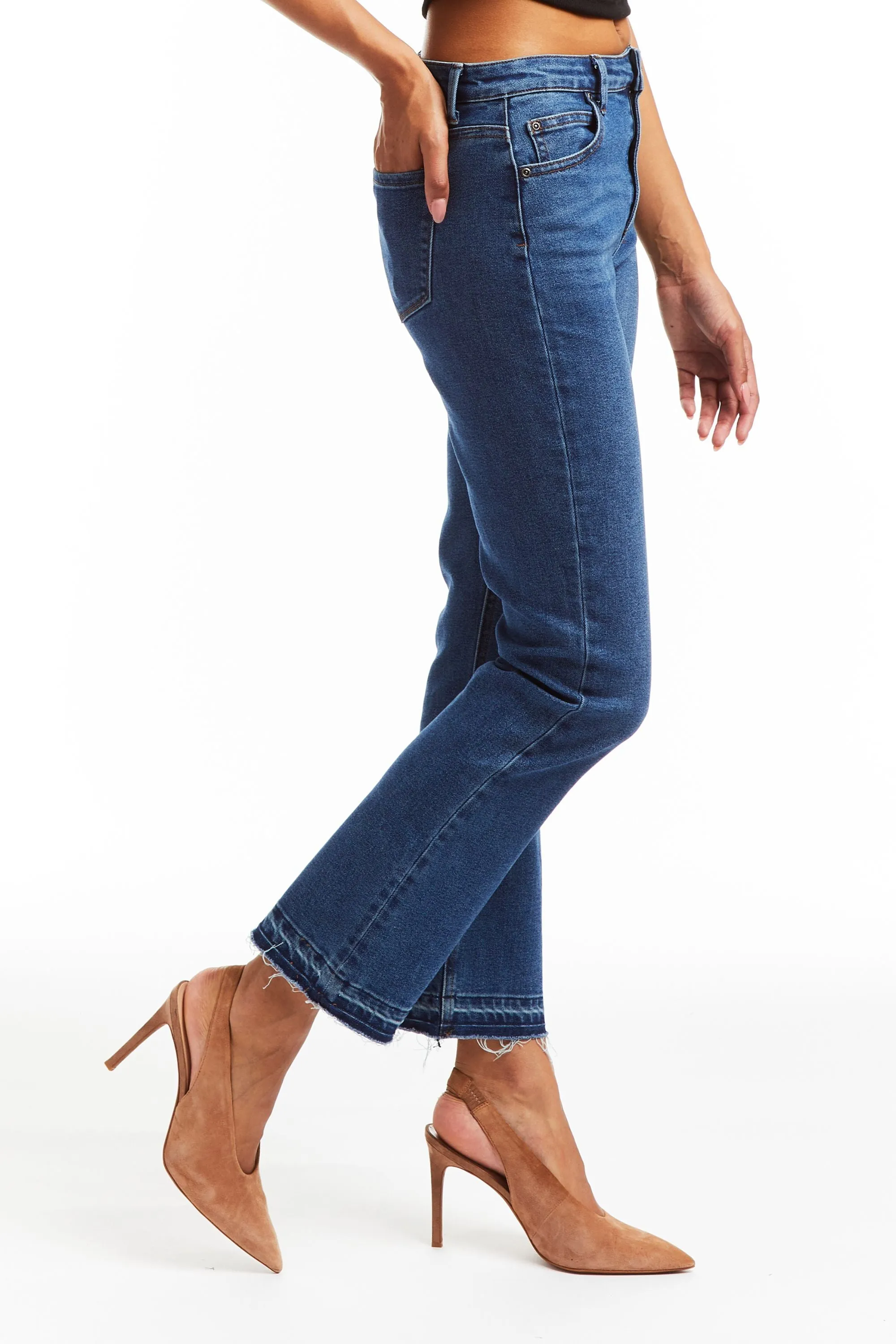 High Rise Cropped Flare W Released Hem