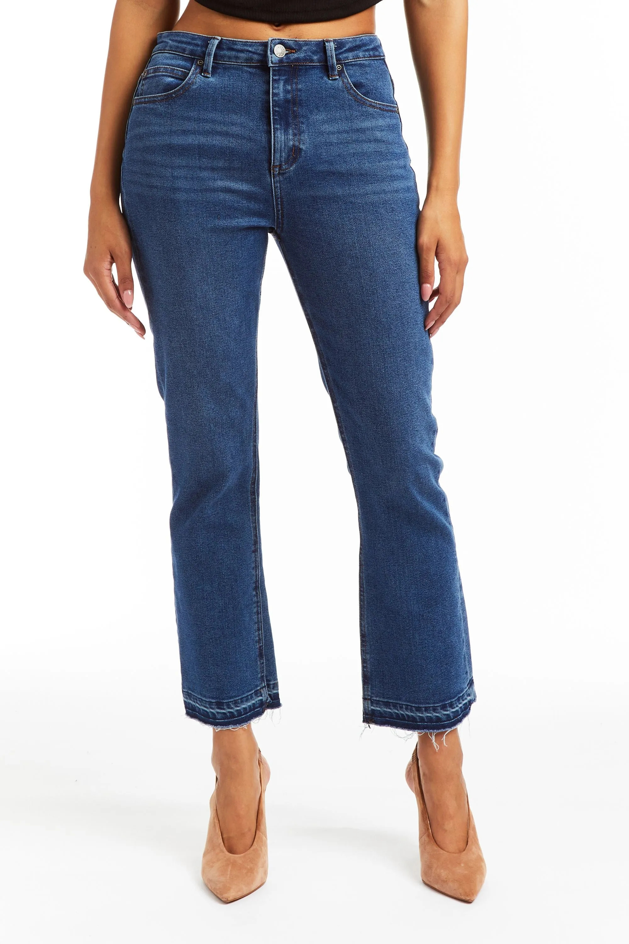 High Rise Cropped Flare W Released Hem