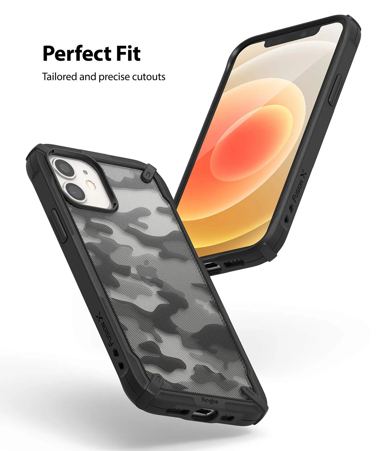 iPhone 12 Mini Back Cover Case | Fusion X Design - Camo Black