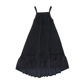 Kin   Kin Black Tiered Velour Jumper (K124)