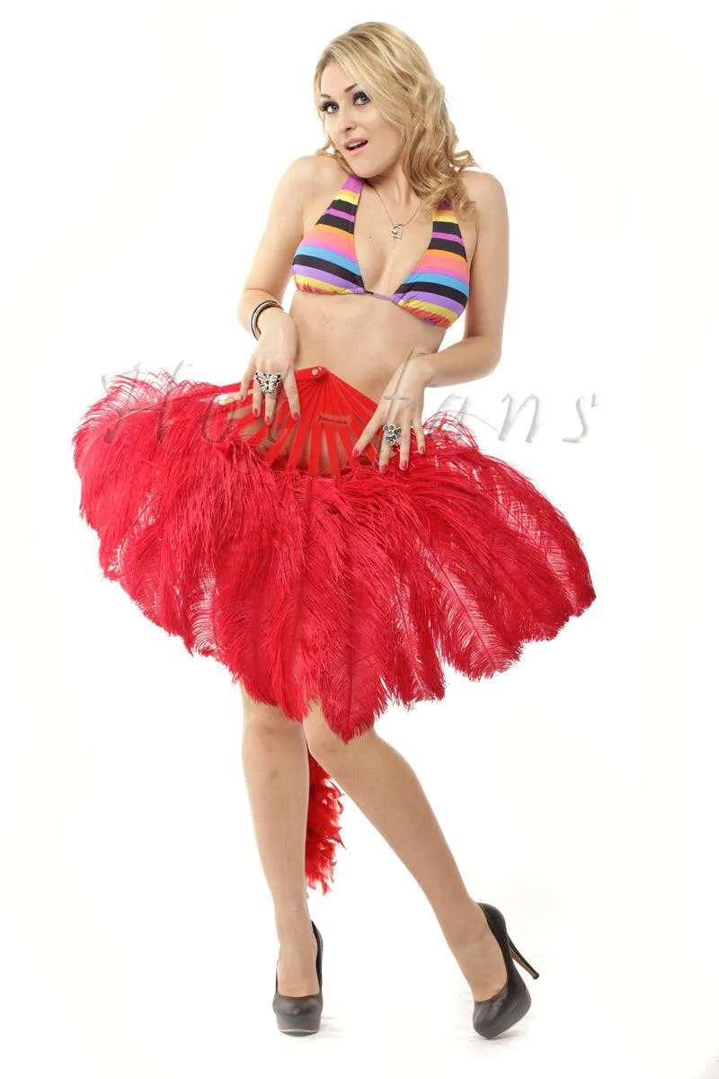 Luscious Red  Single layer Feather fan 25"x 45"