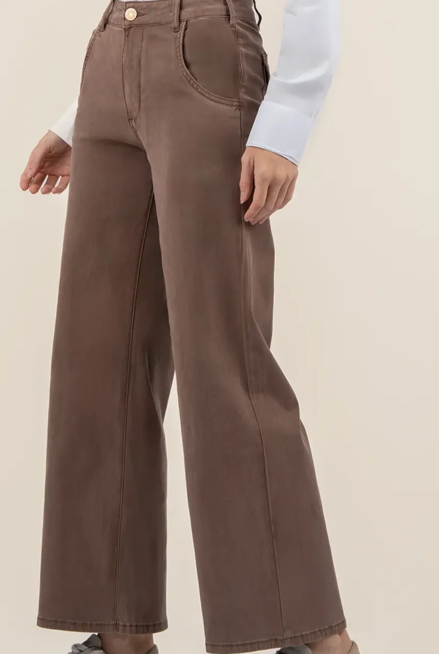 Meg High Rise Twill Wide Leg