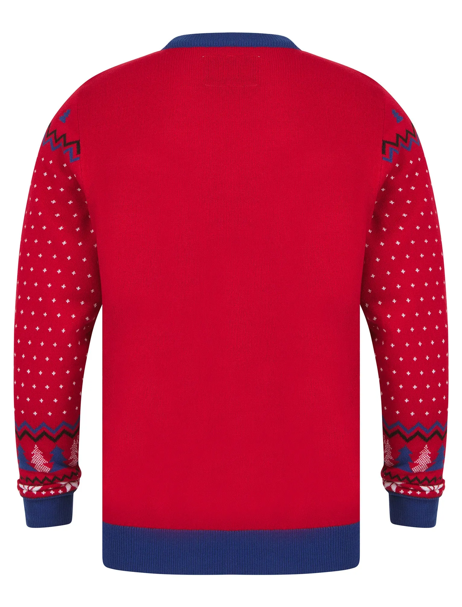 Men's Baubolf Motif Novelty Knitted Christmas Jumper in George Red - Merry Christmas