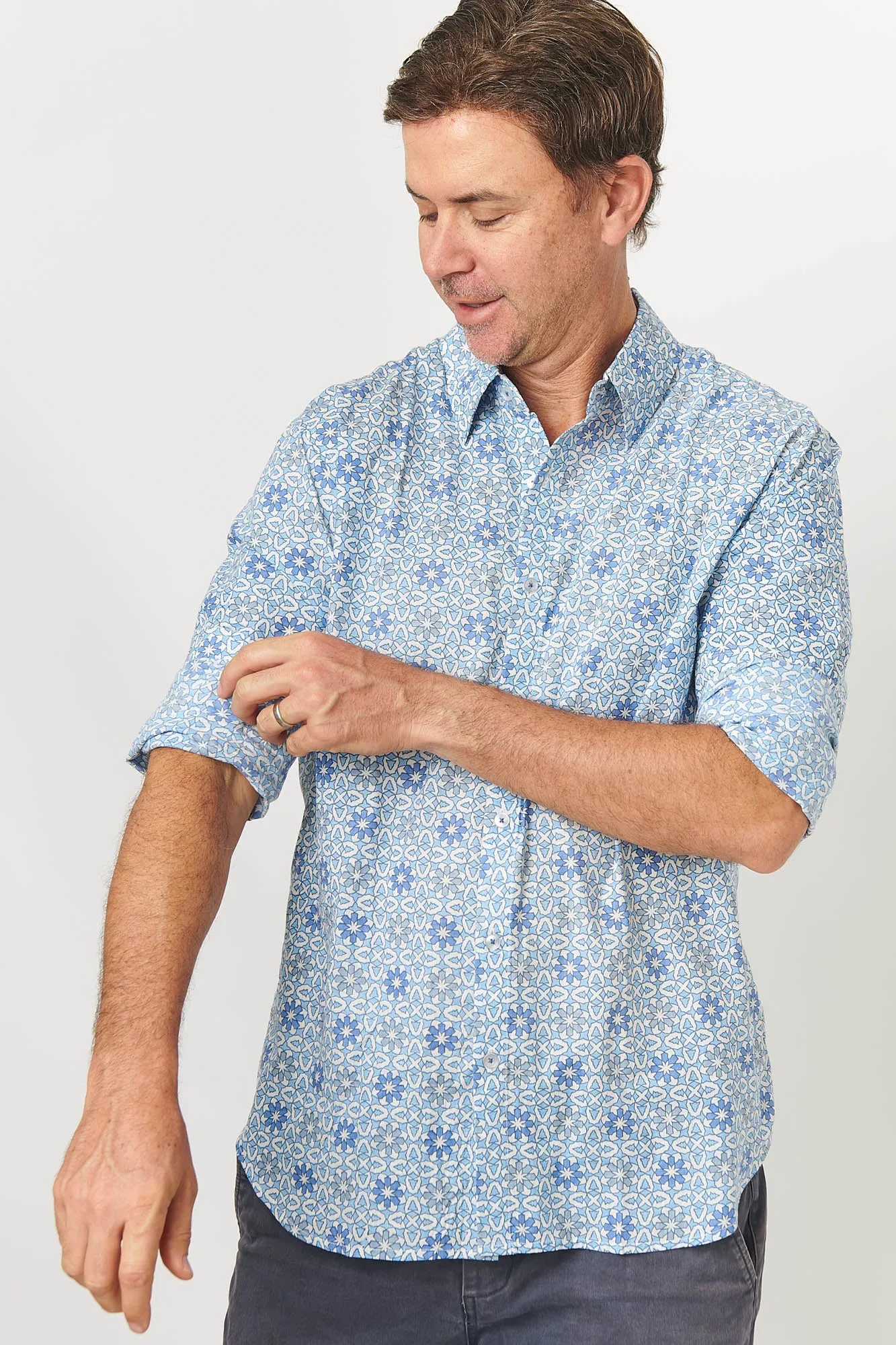 Mr Darcy Mens Shirt Ocean Mosaic