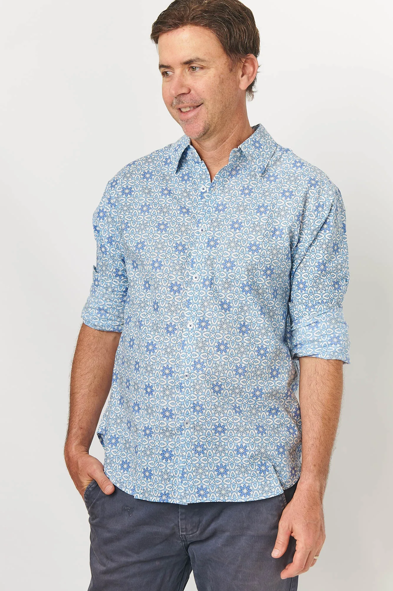 Mr Darcy Mens Shirt Ocean Mosaic