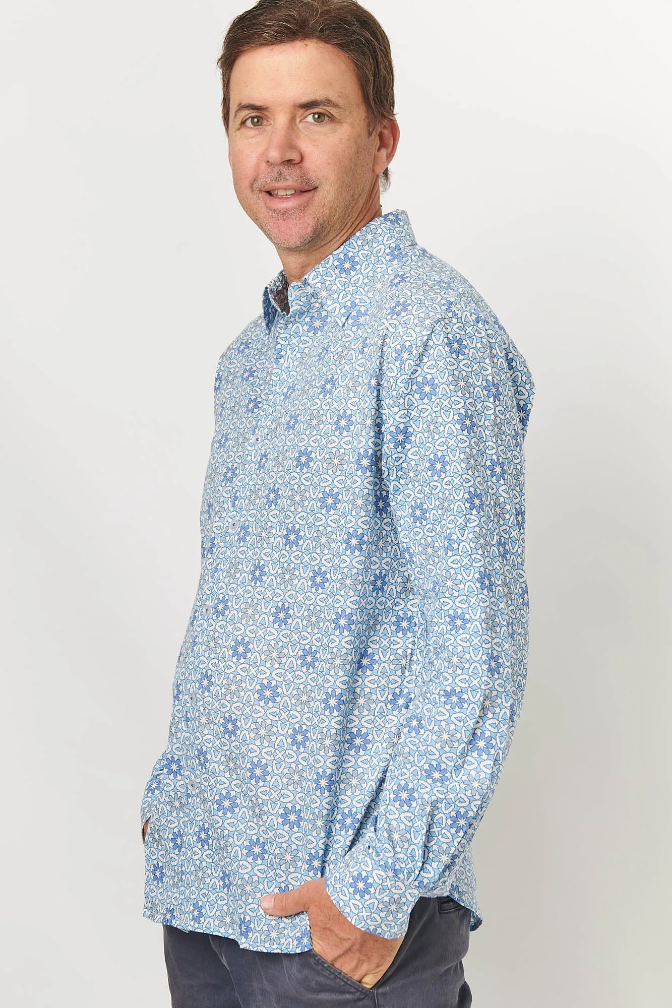 Mr Darcy Mens Shirt Ocean Mosaic