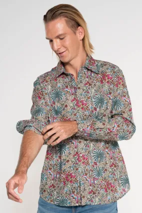 Mr Darcy Mens Shirt Silvery Butterfly