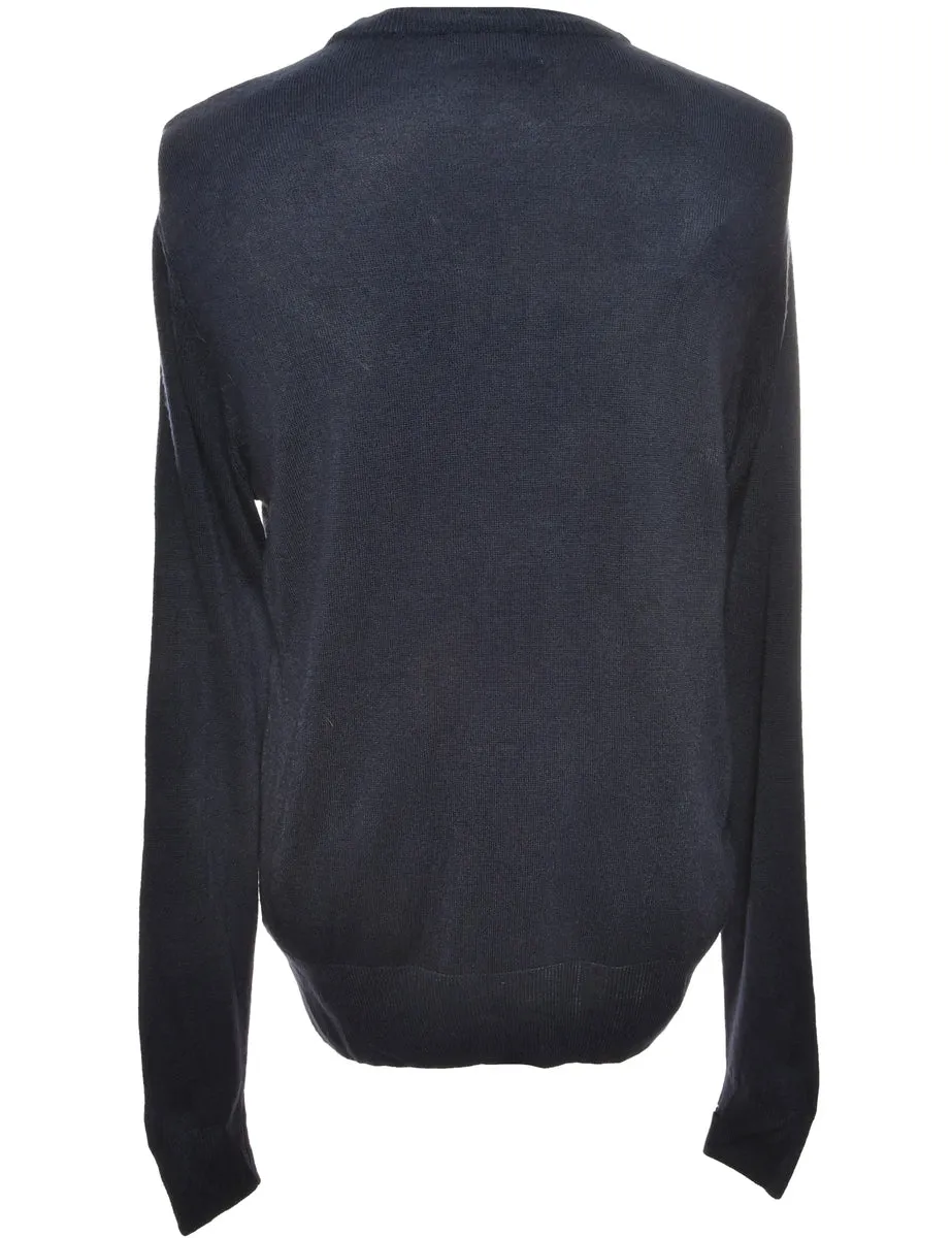 Navy Classic Knit Jumper - M