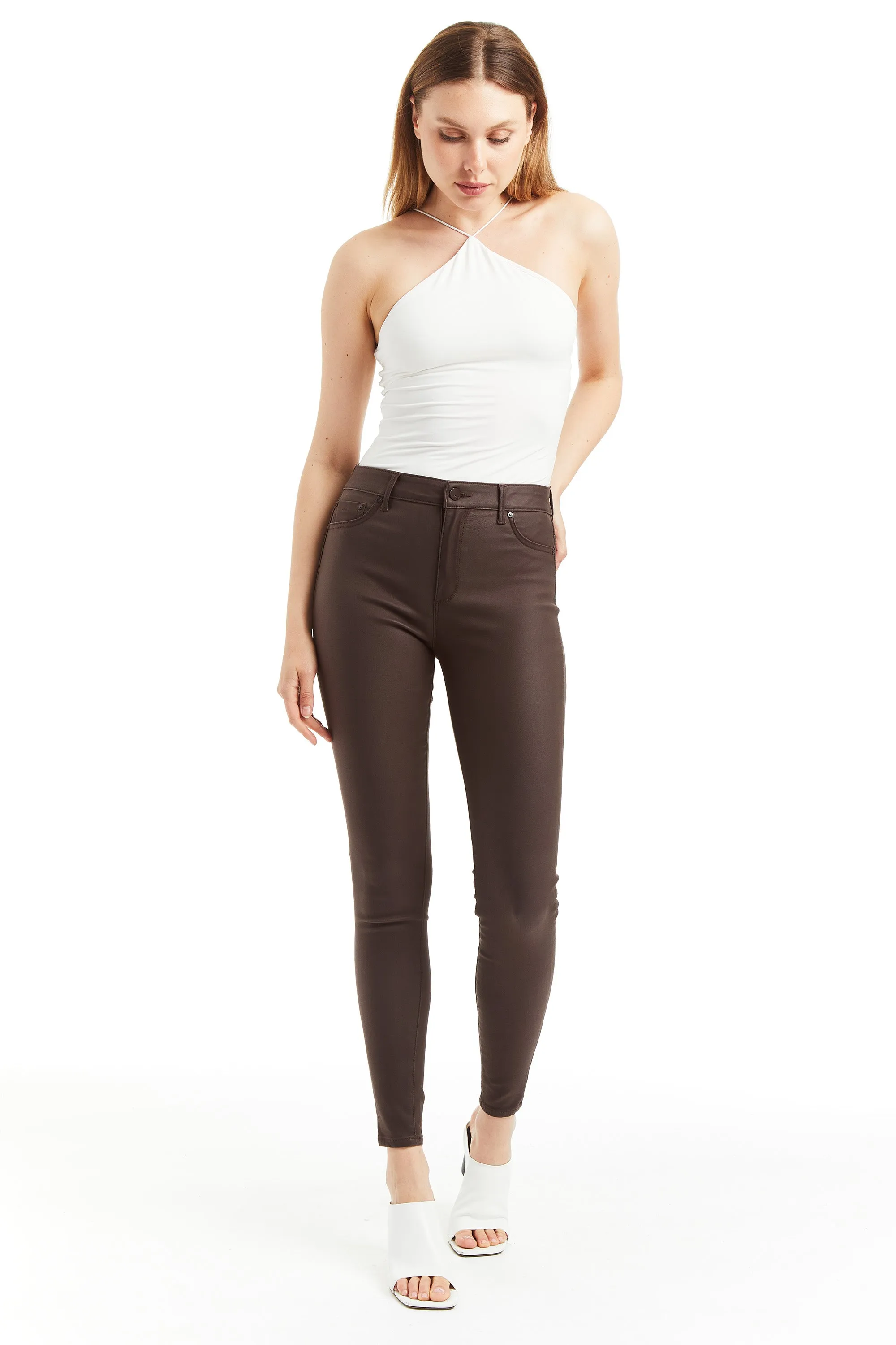 Nina - High Rise Coated Skinny