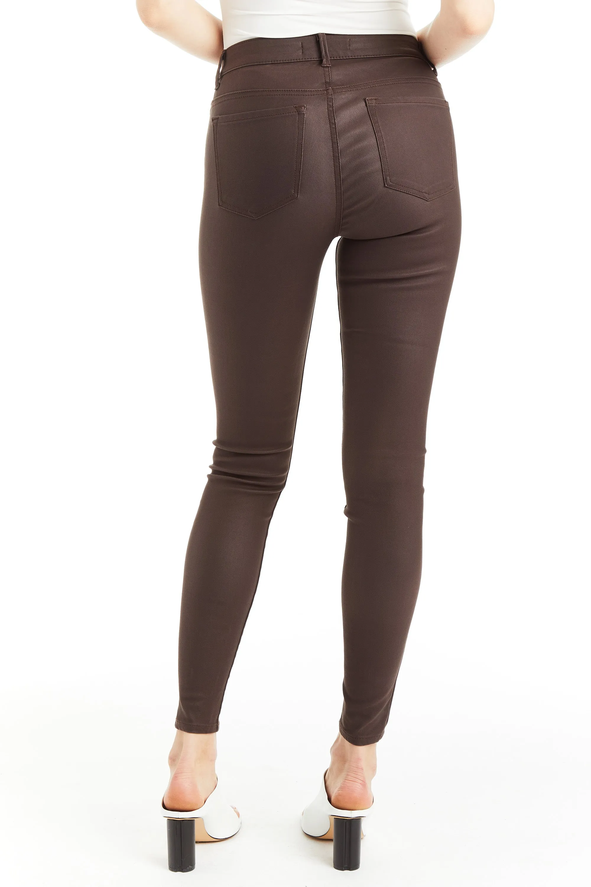Nina - High Rise Coated Skinny