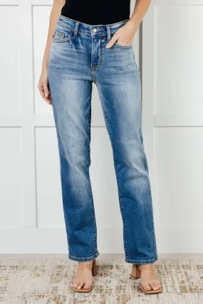 ONLINE EXCLUSIVE JUDY BLUE Nivea Vintage Wash Thermal Straight Jeans