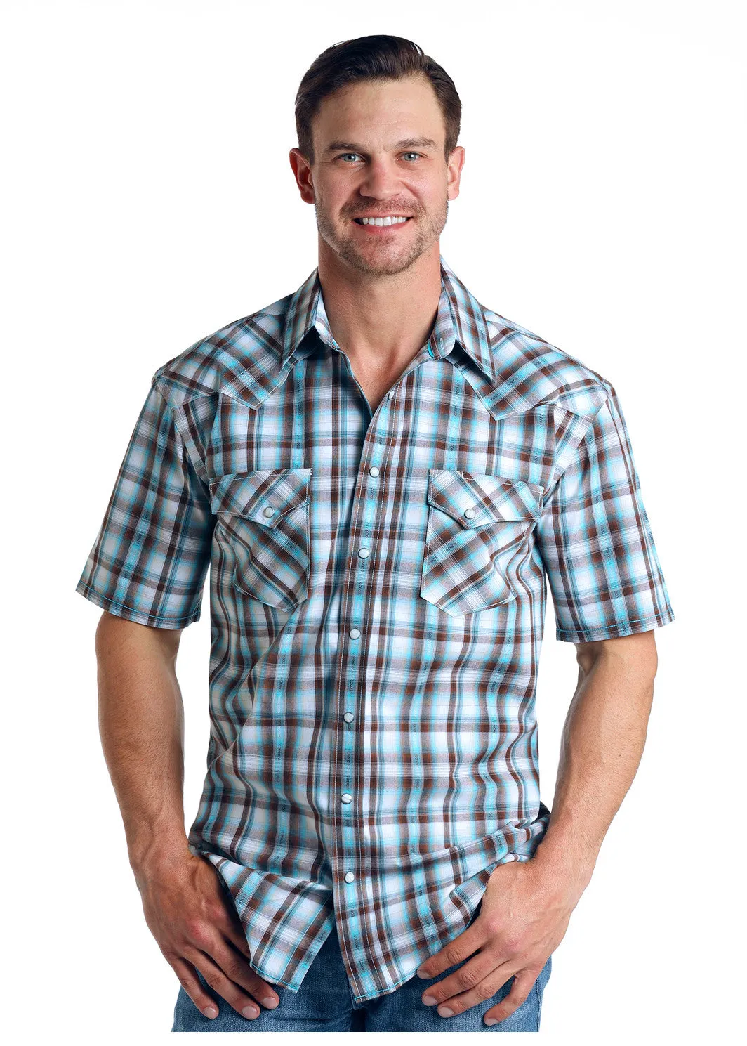 Panhandle Slim Men's Ombre Plaid Traditional Shirt