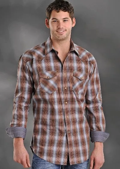 Panhandle Slim Men's Ombre Plaid Traditional Shirt