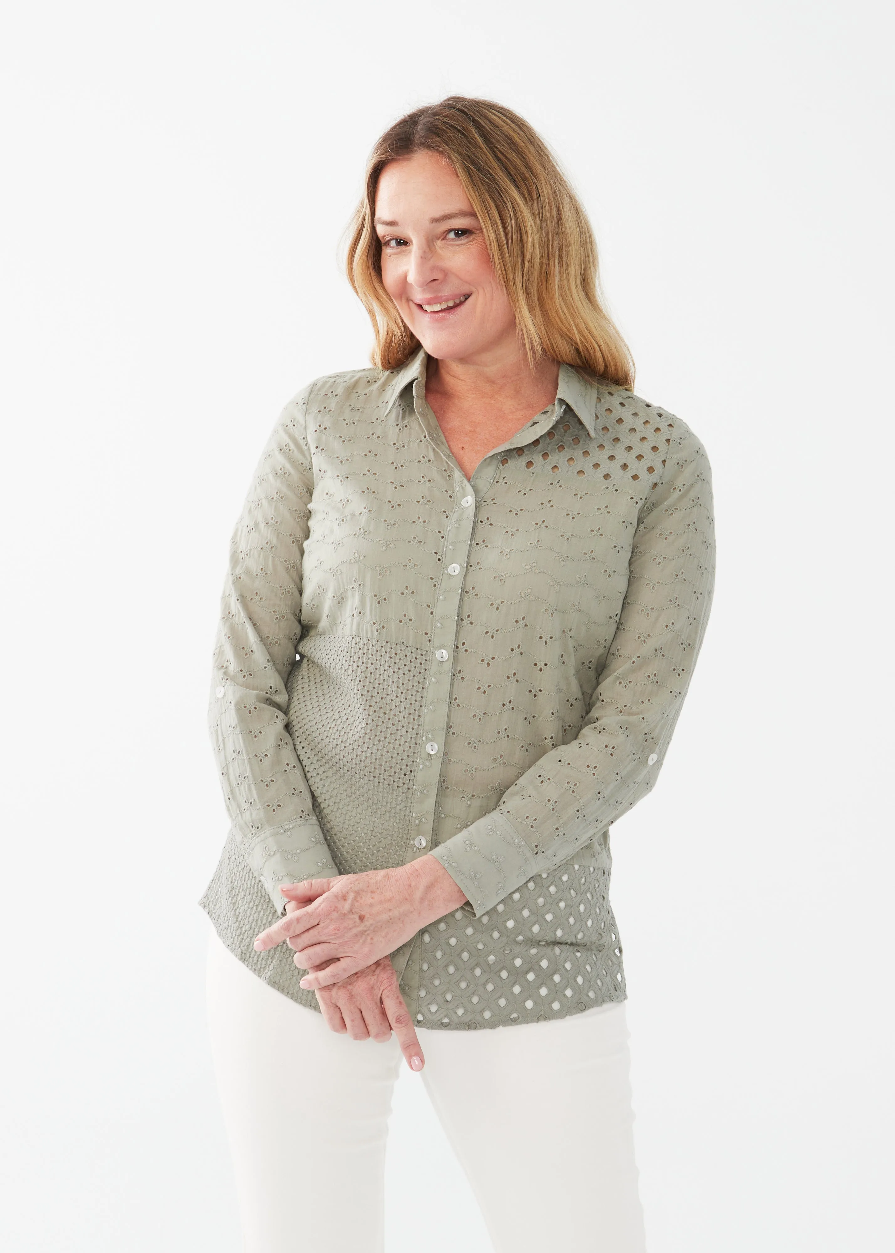 Patchwork Eyelet Tunic
