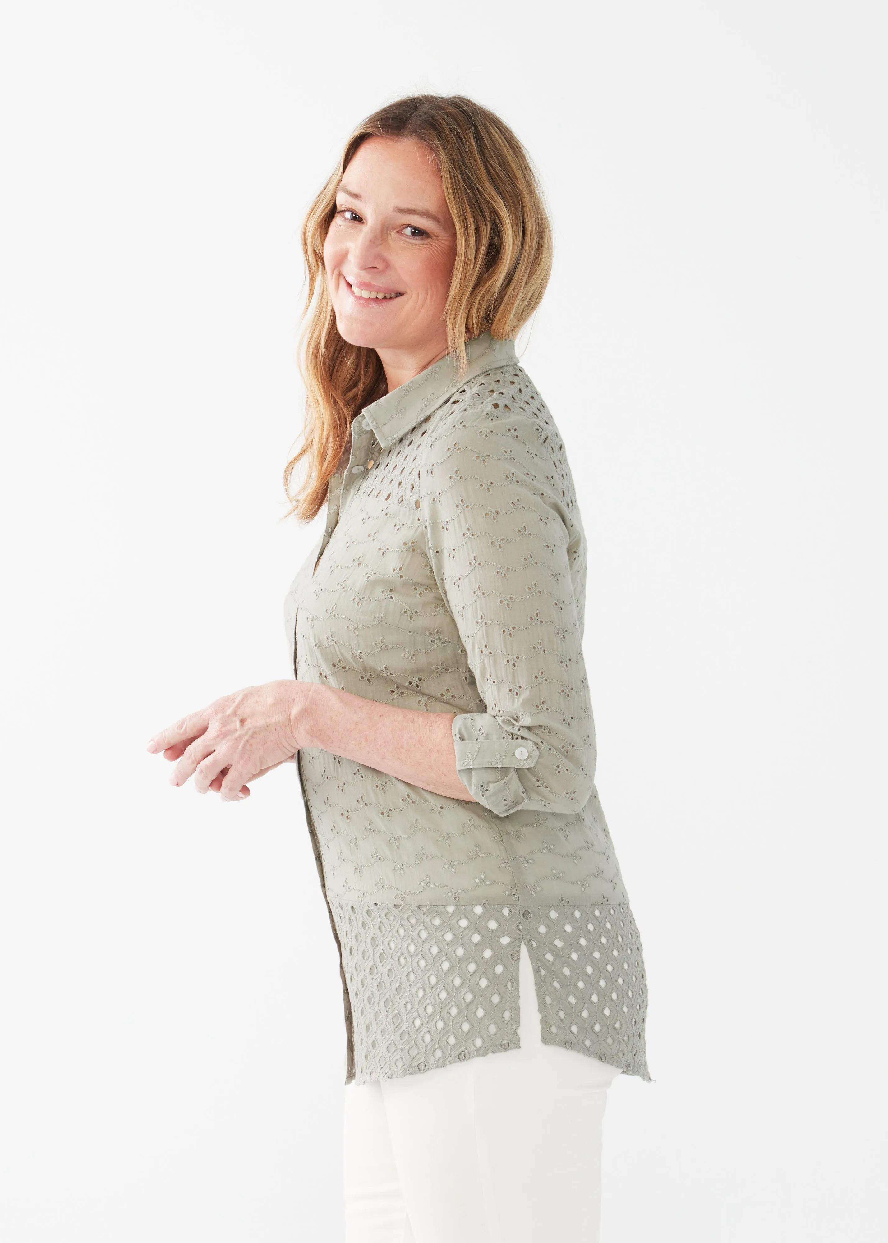 Patchwork Eyelet Tunic