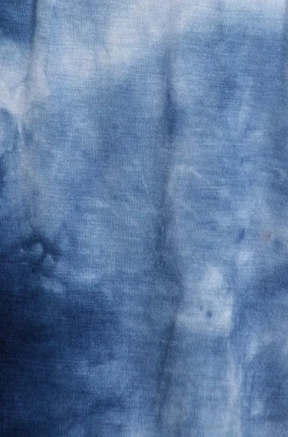 Plus Top Tie Dye Off Shoulder One Bohemian Boho Sexy Blue Casual