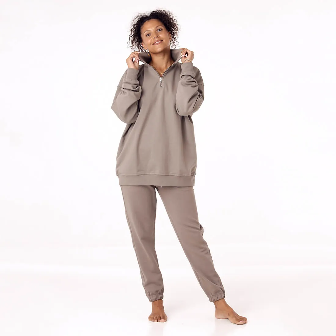 Quarterzip brown