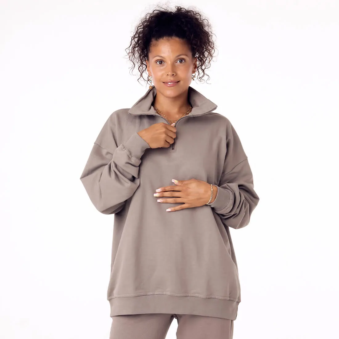 Quarterzip brown